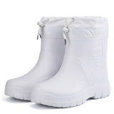Men's Boots Windproof Outdoor Work Boots Cotton Rain Boots Men Snow Boots Waterproof Winter Rubber Boots Warm Light Ankle
