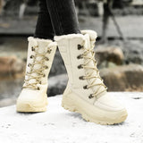 Women Winter Boots Waterproof Winter Mid-Calf Snow Boots Women Platform Shoes with Thick Fur Botas Mujer Combat Boots