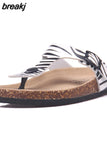 2023 New Women Print Cork Flip Flops Slipper Casual Summer Beach Outside Non-slip Slides