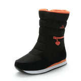 Boots Women Ladys Warm Shoes Snow Boot Inside Mixed Natural Wool Solid Color White