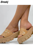 Women's Slippers Platform Wedge Flip-flops Summer Casual Comfortable Slippers High-quality Sandals 2023 Fashionable Womens