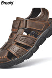 Quality Classic Men Sandals Summer Outdoor Walking Men Sneakers Breathable Men Sandals Genuine Leather Casual Shoes