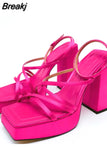 High Heels Women Sandals 2023 Spring Summer Brand New Dropship Walking Comfy Fashion Office Lady Women Shoes