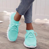 Women Sneaker Round Head Mesh Women Flat Shoes Breathable Trainer Walking Platform Buttom Casual Sneaker Lace Up Tenis