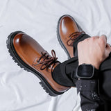 Breakj 2024 Leather Shoes Male Leather Breaable Business Martin Low Top Casual British Shoes