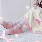Brand Girls Platform Wedges Angel Bat Marry Janes Pumps Buckle Women's Pumps New INS Cosplay Lolita Japanese Shoes