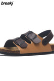 2023 New Summer Beach Cork Sandals Casual Women Outside Non-slip Black White Double Buckle Sandalias