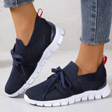 Brown Knit Breathable Sneakers Shoes Women 2024 New Soft Sole Platform Flats Woman Plus Size 43 Non Slip Casual