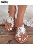 Womens Shoes 2023 Flat Sandals Suit Female Beige Flip Flops Platform Summer Heels Large Size Luxury New Without Black