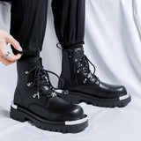 Breakj High Martin Boots Men Trend High Bootage British Style Locomotive Work Boots