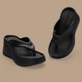 Summer Wedge Flip Flops for Women 2024 Fashion Clip Toe Platform Slippers Woman Thick Bottom Non Slip Beach