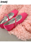 New Spring Summer Shoes Women Flat Heels Square Toe Mary Jane Ballet Flats Rainbow Candy Color Ballerina Soft Casual