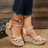Wedges Shoes for Women 2023 Summer Platform High Heels Sandalias Mujer Thick Bottom Ankle Strap Gladiator Shoes
