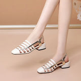 Women's 2022 New Summer Women's Shoes Sandals Women's Fashion Outer Wear Soft-soled Thick-heeled High-heeled