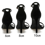 Word Buckle Sandals Women Summer New Fairy Style Small Wild High Heels Fine Heel Fashion Shoes Women Sandals