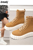 Women Boots 2023 Fashion Chunky Boots Platform Boots White Shoes For Women Autumn Winter Boots High Heels Botas