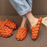 Slippers Women Summer Flip-flops Cute Bubble Ball Beach Shoes Thick Sole Couple Household Slides Non-slip Unisex
