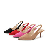 6CM Large Size 44-45 Women Shoes Baotou Sandals Pumps New Summer Pointed Suede High-heeled Thin Heel Bridal Wedding