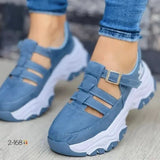 Breakj Thick-Bottomed Buckle With Casual Sandals 2025 New Thick Low Round Head Hollow Single