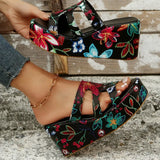 High Quality Shoes Female Rome Wedge Slippers Summer Casual Thick Sole Anti Slip Slippers Comfortable Outdoor Beach