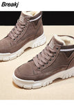 Boots Women Shoes Warm Plush Fur Ankle Boots Winter Female Slip On Flat Casual Shoes 2023 Waterproof Ultralight