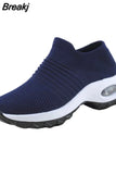 Autumn Women Breathable Mesh Sneakers Elastic Slip On Platform Vulcanized Shoes Running Shoes Walking Tennis Sock