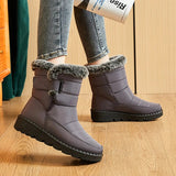Fur Waterproof Snow Boots for Women Thicken Plush Ankle Booties Woman Winter 2023 Non Slip Warm Padded Boots Plus Size