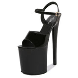 Breakj Patent Leather 20Cm High Heels Heel Sexy Waterproof Platform Hate Day Superb High Sandals Female