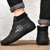 Men Boots Men Casual Shoes Sneakers High Top Western Ankle Boots Waterproof Winter with Fur Super Warm Snow