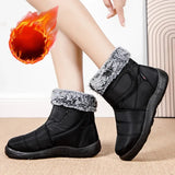 Winter Warm Rabbit Fur Snow Boots for Women Waterproof Non Slip Winter Boots Women Plus Size Thick Plush Ankle Botas