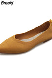 Fashion Slip on Mesh Loafers Breathable Stretch Ballet Shallow Flat Elegant Women Soft Bottom Pointed Toe Boat Shoes