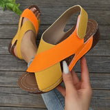 Breakj And Autumn 2024 New Flat Bottom Slope And Fish Mouth Sandals Women Large Thick Bottom Hollow Beach