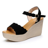 Heel Sandals Women's Summer 2023 New Style Comfortable Muffins Thick Soles Fish Mouth High Heel Waterproof Table Large Size Women's