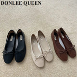 Fashion Leopard Flats Shoes Women Flat Ballerina Casual Slip On Soft Moccasin Round Toe Shallow Female Boat Shoe Dress