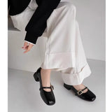Mouth Single Shoes Women Spring and Autumn 2024 New Low Heel Mary Jane Shoes with Thick Heel Non-slip Square