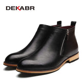 2022 Men Boots Comfortable Black Winter Warm Waterproof Fashion Ankle Boots Casual Men Pu Leather Snow Boots Winter