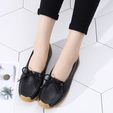 Women Flats Summer Women Genuine Leather Shoes With Low Heels Slip On Casual Flat Shoes Women Loafers Soft Nurse Ballerina