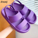 Women Summer Thick Platform Slippers Beach Eva Flip Flops Soft Sole Slide Sandals Leisure Men Ladies Indoor Bath Anti-slip