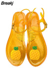 Women Slippers Transparent PVC Fruit Decoration Sandals For Ladies Summer Outdoor Buckle Strap Beach Shoes Female Fashion