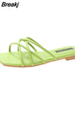 Women Slingback Sandals 2023 New Women's Shoes Summer Flats Casual Flip Flops Shallow Female Slides Open-toe