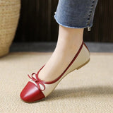 for Women 2023 Office Ladies Summer Footwear Low Heel Elegant Flats Flat Red with Bow A Free Shipping Offer Quick