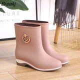 Short Women Rubber Boots Ankle Rain Boots Fall Autumn Rain Day Waterproof Woman Shoes 2023