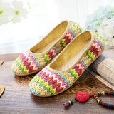 Breakj Shoes Soft Platform Beach Shoes Woven Cloth Shoes Summer Sandals Ethnic Style Breathable Women's Singles
