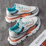 Women Casual Shoes Lovers Leather Dad Platform Chunky Sneakers Harajuku Flat Thick Sole Tenis Wedge White Basket