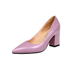 New Style Pointed Sexy Thick Heel Shoes Solid Color Fashion Versatile Shoes Wedding Banquet Celebrity Style Talon