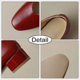 Size 33-40 Women Pumps Real Leather Buckle Strap Chunky Heels Shoes For Women 2023 Elegant Low Heel Designer