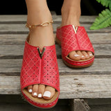 Women Wedge Slippers 2023 Casual Female Slides Lightweight Shoes Anti-slip Platform Retro Shoes Orthopedic Women
