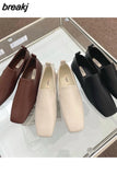 Women Loafer Shoes Flat Square Toe Female Casual Sneaker British Oxford Shoes Slip On Soft Moccasin Brand Ballet Zapatilla