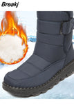 Waterproof Snow Boots for Women 2023 Thick Non Slip Plush Winter Ankle Boots Woman Platform Keep Warm Cotton Padded
