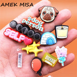 Dog Pug Croc Charms Cute Balloon Stars Barricade Clapping Candle Shoe Accessories JIBZ Lavender Eclipse Clogs